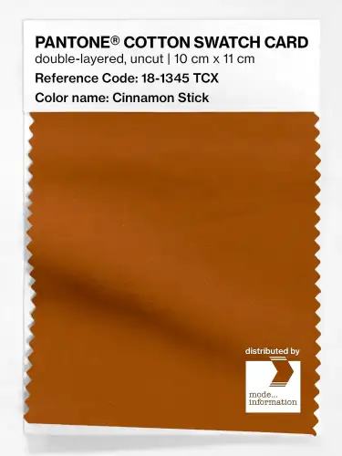 PANTONE® COTTON SWATCH CARD 18-1345 TCX Cinnamon Stick
