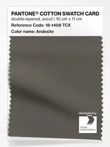 PANTONE® COTTON SWATCH CARD 18-1408 TCX Andesite