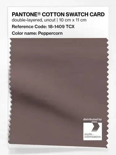 PANTONE® COTTON SWATCH CARD 18-1409 TCX Peppercorn