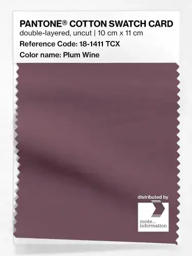 PANTONE® COTTON SWATCH CARD 18-1411 TCX Plum Wine