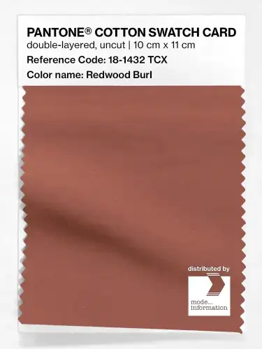 PANTONE® COTTON SWATCH CARD 18-1432 TCX Redwood Burl