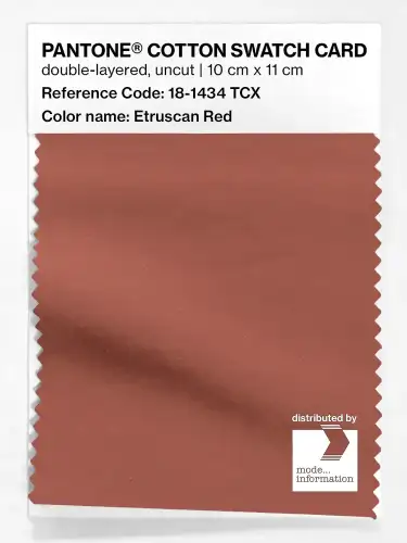PANTONE® COTTON SWATCH CARD 18-1434 TCX Etruscan Red