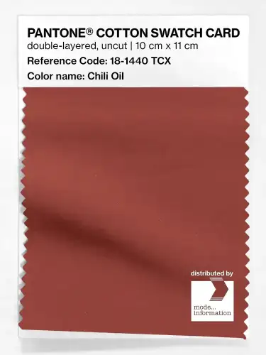 PANTONE® COTTON SWATCH CARD 18-1440 TCX Chili Oil