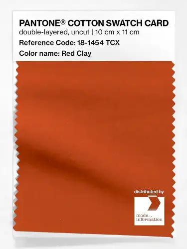 PANTONE® COTTON SWATCH CARD 18-1454 TCX Red Clay