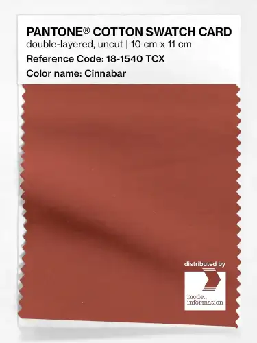 PANTONE® COTTON SWATCH CARD 18-1540 TCX Cinnabar