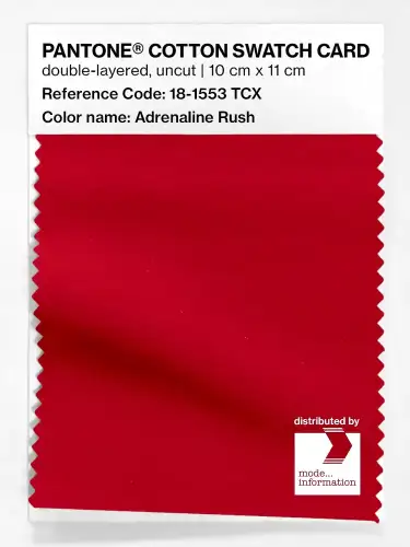 PANTONE® COTTON SWATCH CARD 18-1553 TCX Adrenaline Rush