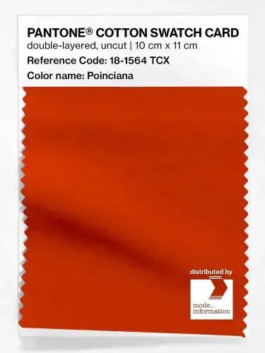 PANTONE® COTTON SWATCH CARD 18-1564 TCX Poinciana