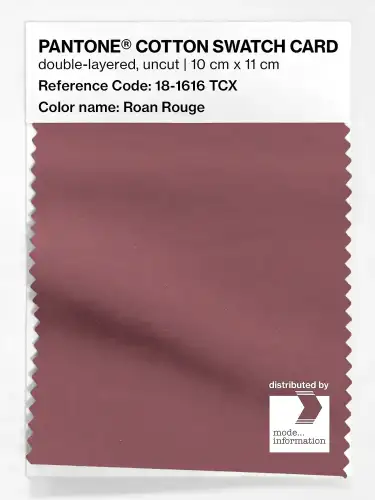 PANTONE® COTTON SWATCH CARD 18-1616 TCX Roan Rouge