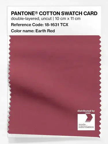 PANTONE® COTTON SWATCH CARD 18-1631 TCX Earth Red