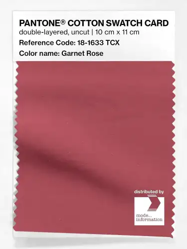 PANTONE® COTTON SWATCH CARD 18-1633 TCX Garnet Rose