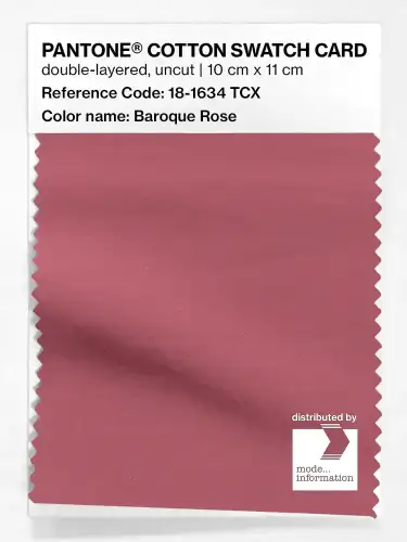 PANTONE® COTTON SWATCH CARD 18-1634 TCX Baroque Rose