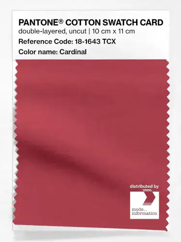 PANTONE® COTTON SWATCH CARD 18-1643 TCX Cardinal