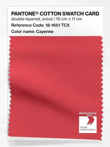 PANTONE® COTTON SWATCH CARD 18-1651 TCX Cayenne