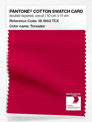 PANTONE® COTTON SWATCH CARD 18-1653 TCX Toreador