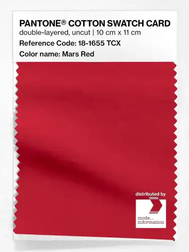 PANTONE® COTTON SWATCH CARD 18-1655 TCX Mars Red