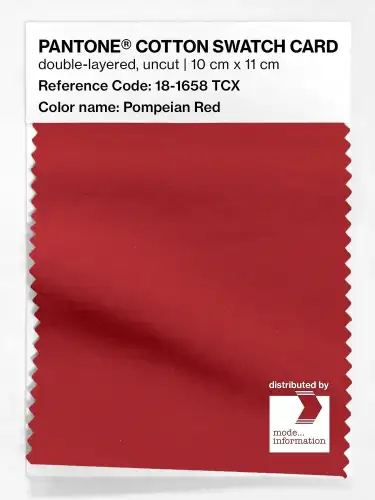 PANTONE® COTTON SWATCH CARD 18-1658 TCX Pompeian Red