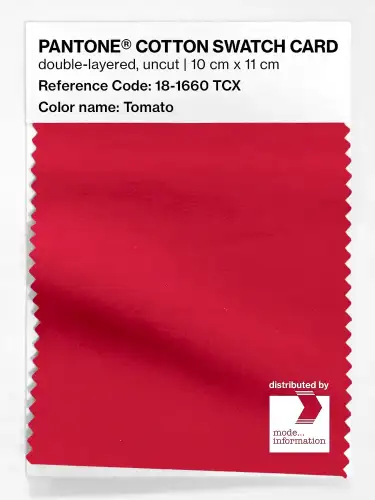PANTONE® COTTON SWATCH CARD 18-1660 TCX Tomato