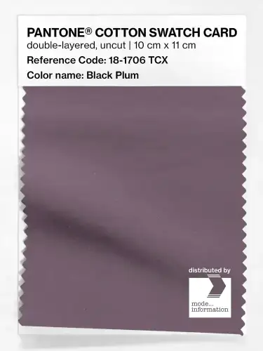 PANTONE® COTTON SWATCH CARD 18-1706 TCX Black Plum