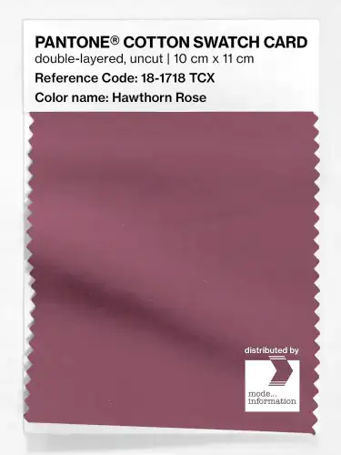 PANTONE® COTTON SWATCH CARD 18-1718 TCX Hawthorn Rose