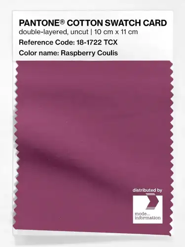 PANTONE® COTTON SWATCH CARD 18-1722 TCX Raspberry Coulis