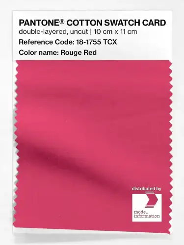 PANTONE® COTTON SWATCH CARD 18-1755 TCX Rouge Red