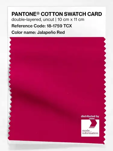 PANTONE® COTTON SWATCH CARD 18-1759 TCX Jalapeño Red