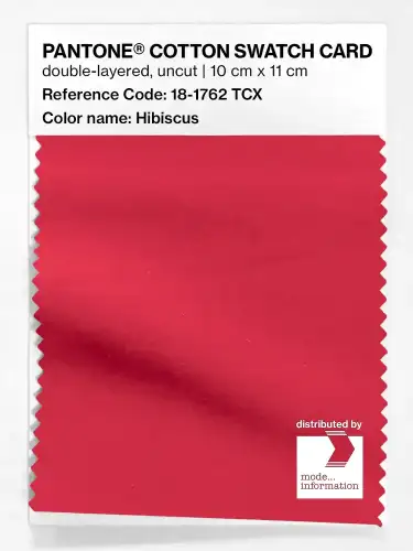 PANTONE® COTTON SWATCH CARD 18-1762 TCX Hibiscus