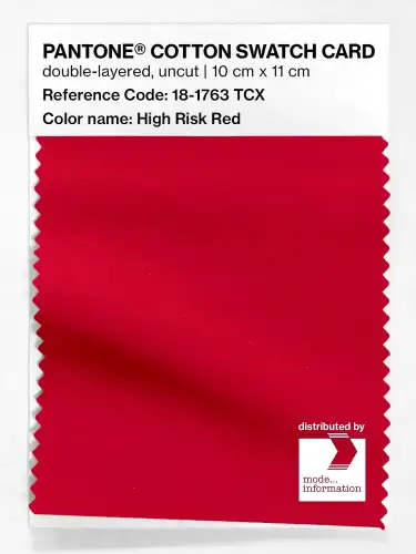 PANTONE® COTTON SWATCH CARD 18-1763 TCX High Risk Red