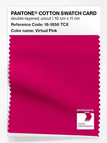 PANTONE® COTTON SWATCH CARD 18-1856 TCX Virtual Pink