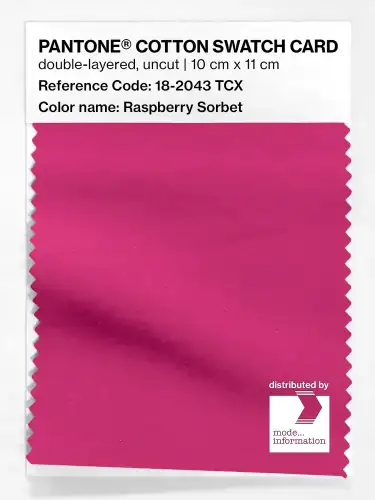 PANTONE® COTTON SWATCH CARD 18-2043 TCX Raspberry Sorbet
