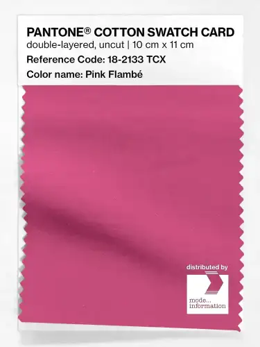 PANTONE® COTTON SWATCH CARD 18-2133 TCX Pink Flambé