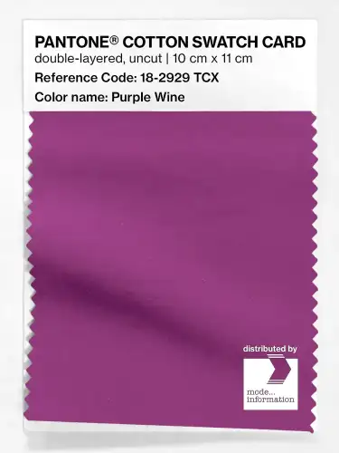 PANTONE® COTTON SWATCH CARD 18-2929 TCX Purple Wine