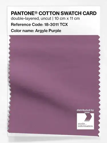 PANTONE® COTTON SWATCH CARD 18-3011 TCX Argyle Purple