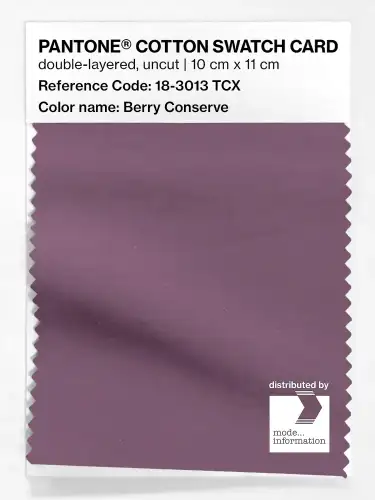 PANTONE® COTTON SWATCH CARD 18-3013 TCX Berry Conserve