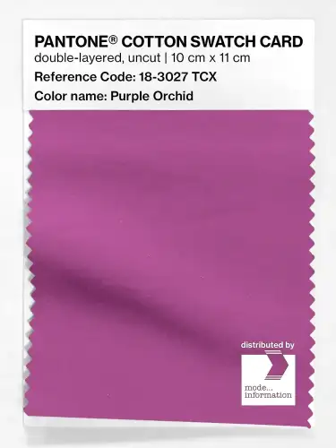 PANTONE® COTTON SWATCH CARD 18-3027 TCX Purple Orchid