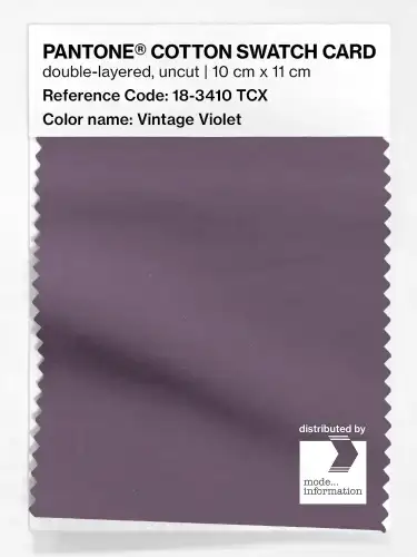 PANTONE® COTTON SWATCH CARD 18-3410 TCX Vintage Violet