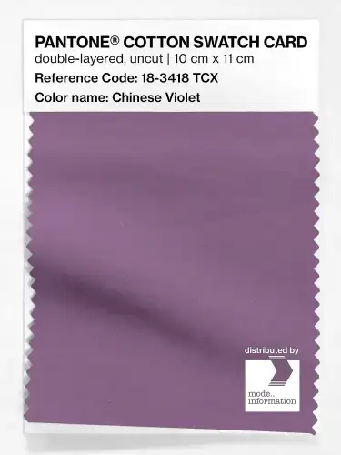 PANTONE® COTTON SWATCH CARD 18-3418 TCX Chinese Violet