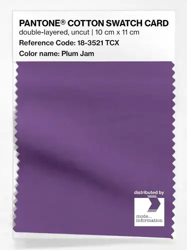 PANTONE® COTTON SWATCH CARD 18-3521 TCX Plum Jam