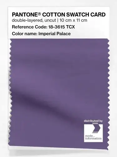 PANTONE® COTTON SWATCH CARD 18-3615 TCX Imperial Palace