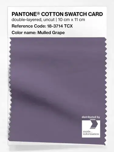 PANTONE® COTTON SWATCH CARD 18-3714 TCX Mulled Grape