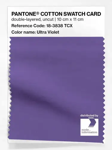 PANTONE® COTTON SWATCH CARD 18-3838 TCX Ultra Violet