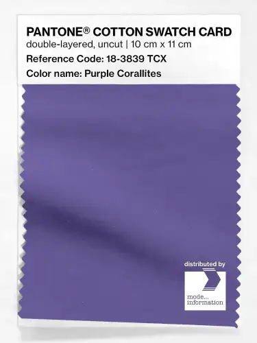 PANTONE® COTTON SWATCH CARD 18-3839 TCX Purple Corallites