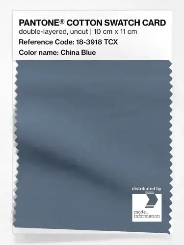 PANTONE® COTTON SWATCH CARD 18-3918 TCX China Blue