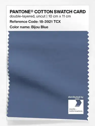 PANTONE® COTTON SWATCH CARD 18-3921 TCX Bijou Blue