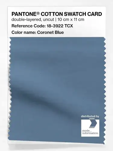 PANTONE® COTTON SWATCH CARD 18-3922 TCX Coronet Blue