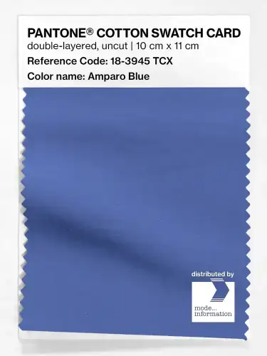 PANTONE® COTTON SWATCH CARD 18-3945 TCX Amparo Blue