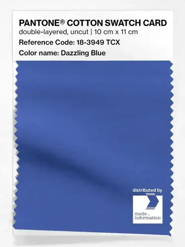 PANTONE® COTTON SWATCH CARD 18-3949 TCX Dazzling Blue