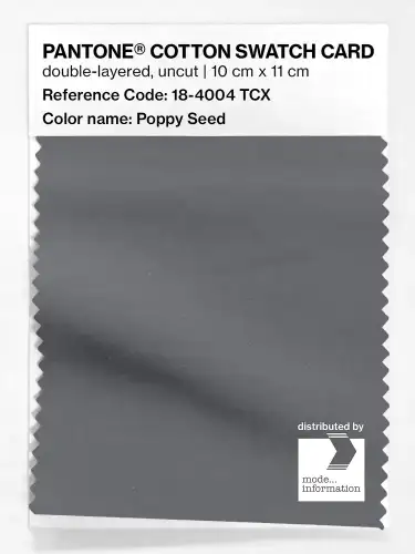 PANTONE® COTTON SWATCH CARD 18-4004 TCX Poppy Seed