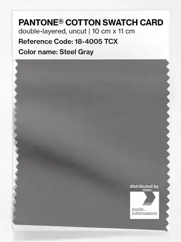 PANTONE® COTTON SWATCH CARD 18-4005 TCX Steel Gray