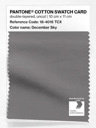 PANTONE® COTTON SWATCH CARD 18-4016 TCX December Sky